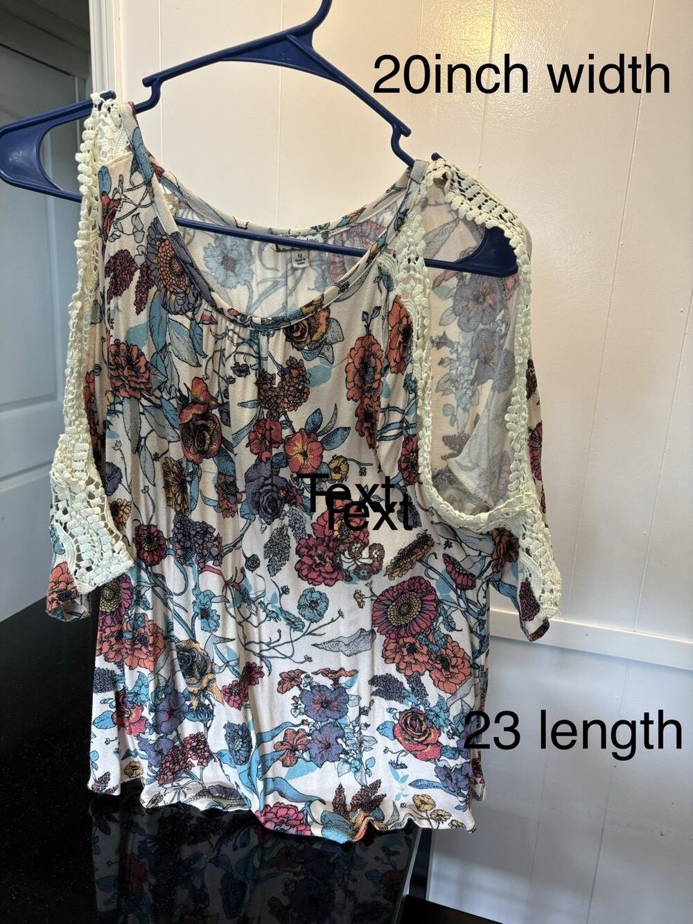 Cold Shoulder Floral/Lace Blouse Eyeshadow Medium Cottage Core Boho Casual